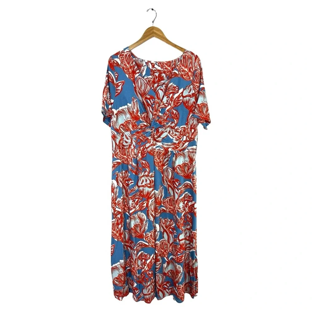 Soft Surroundings Blue and Red Floral Maxi Dress - Picture 3 of 7